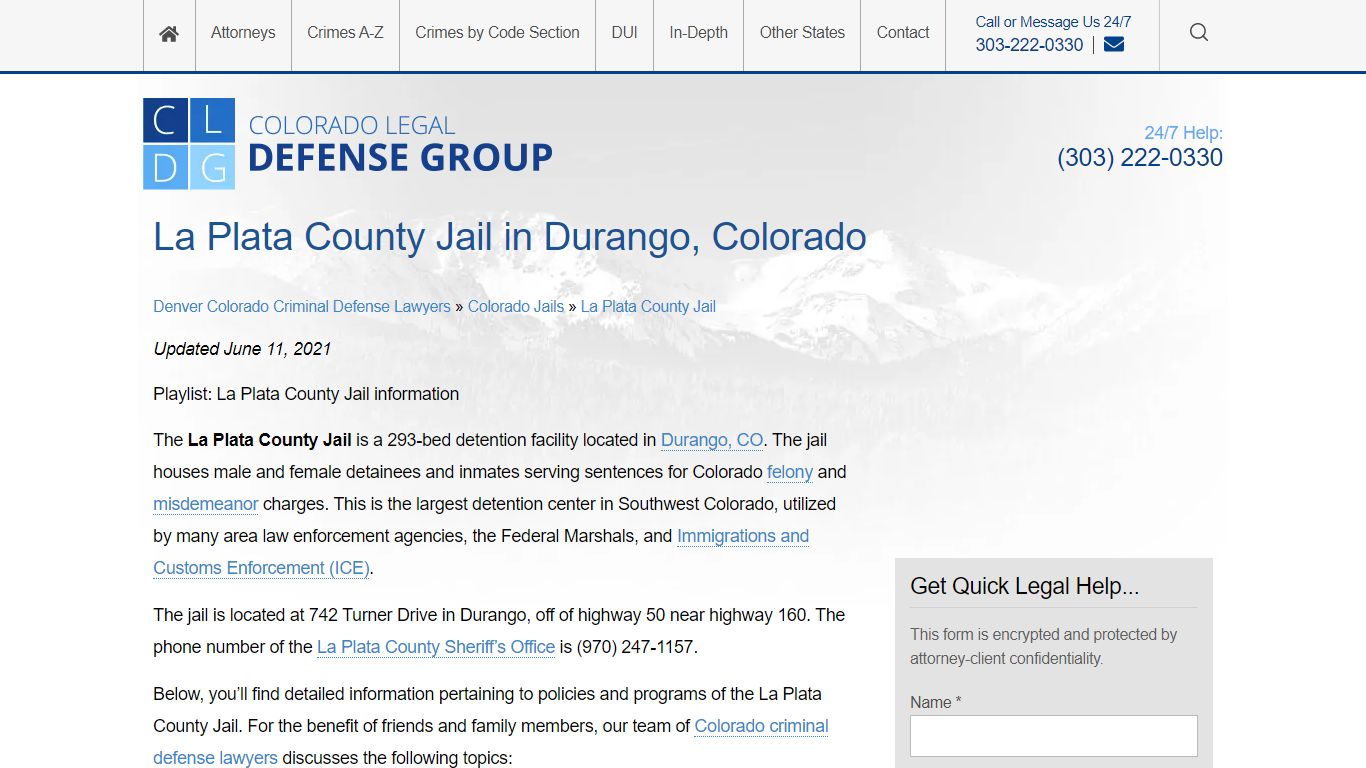La Plata County Jail & Detention Center Info - Visiting ...